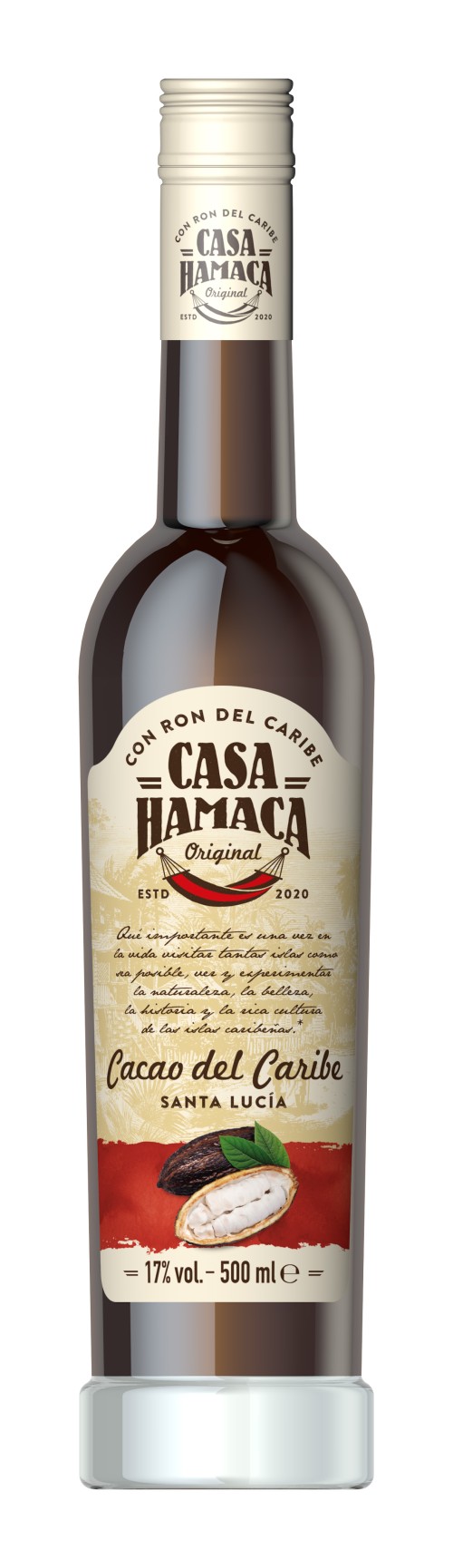 Casa Hamaca Cacao del Caribe Licor con Ron de Santa Lucía 17 % vol.