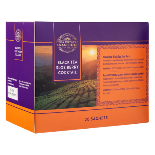 Asantinel Tea Estate Black Tea Sloe Berry Cocktail - Aromatyzowana czarna herbata o smaku tarniny